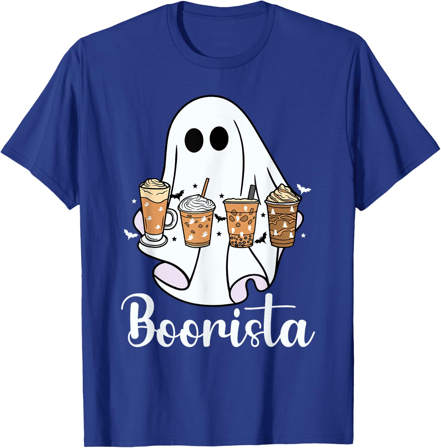 Boorista Ghost Halloween Costume Coffee Barista Ghost Funny T-Shirt - T-Shirt | Royal