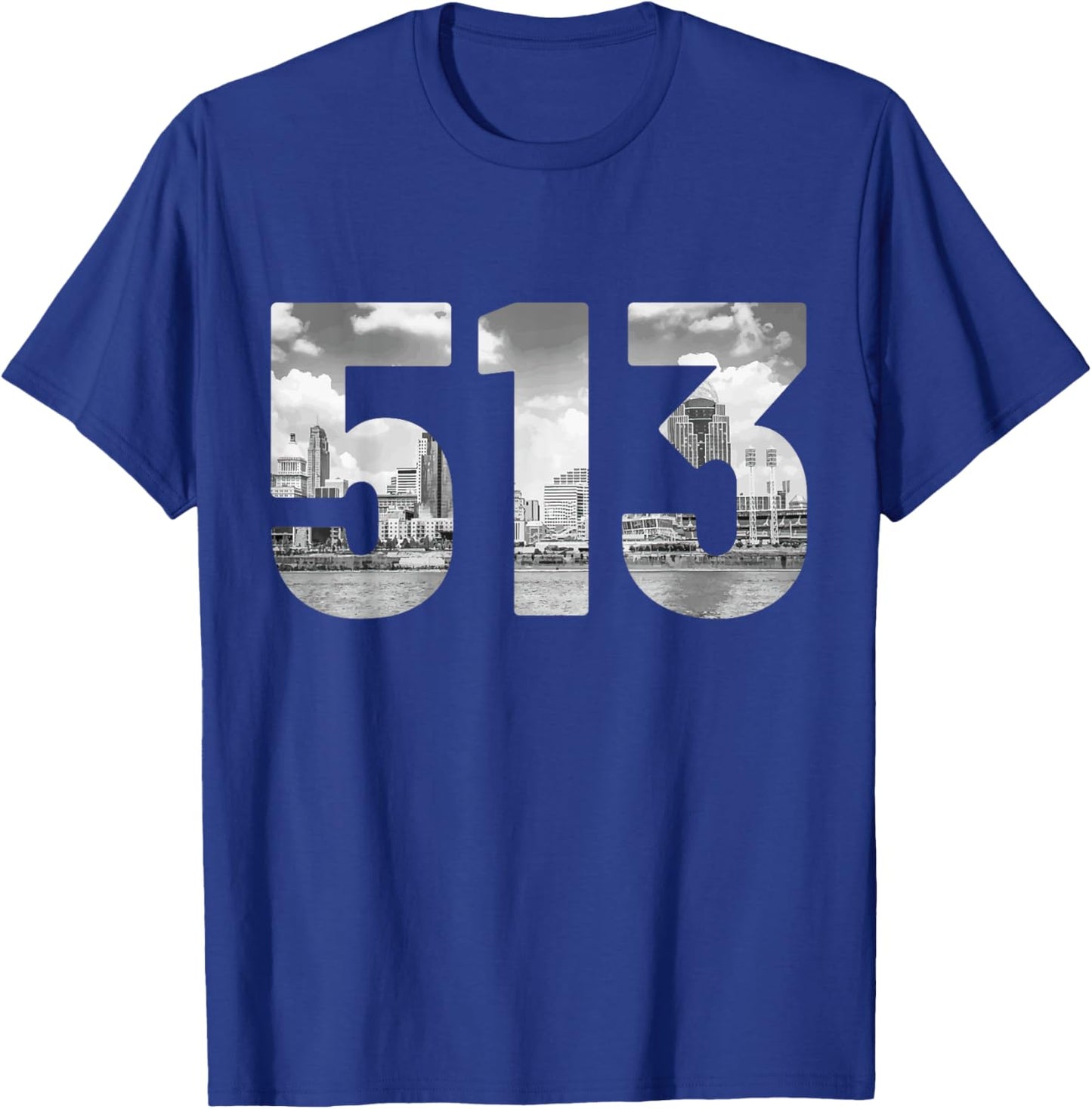 Cincinnati 513 Area Code Skyline Ohio Vintage T-Shirt - T-Shirt | Royal
