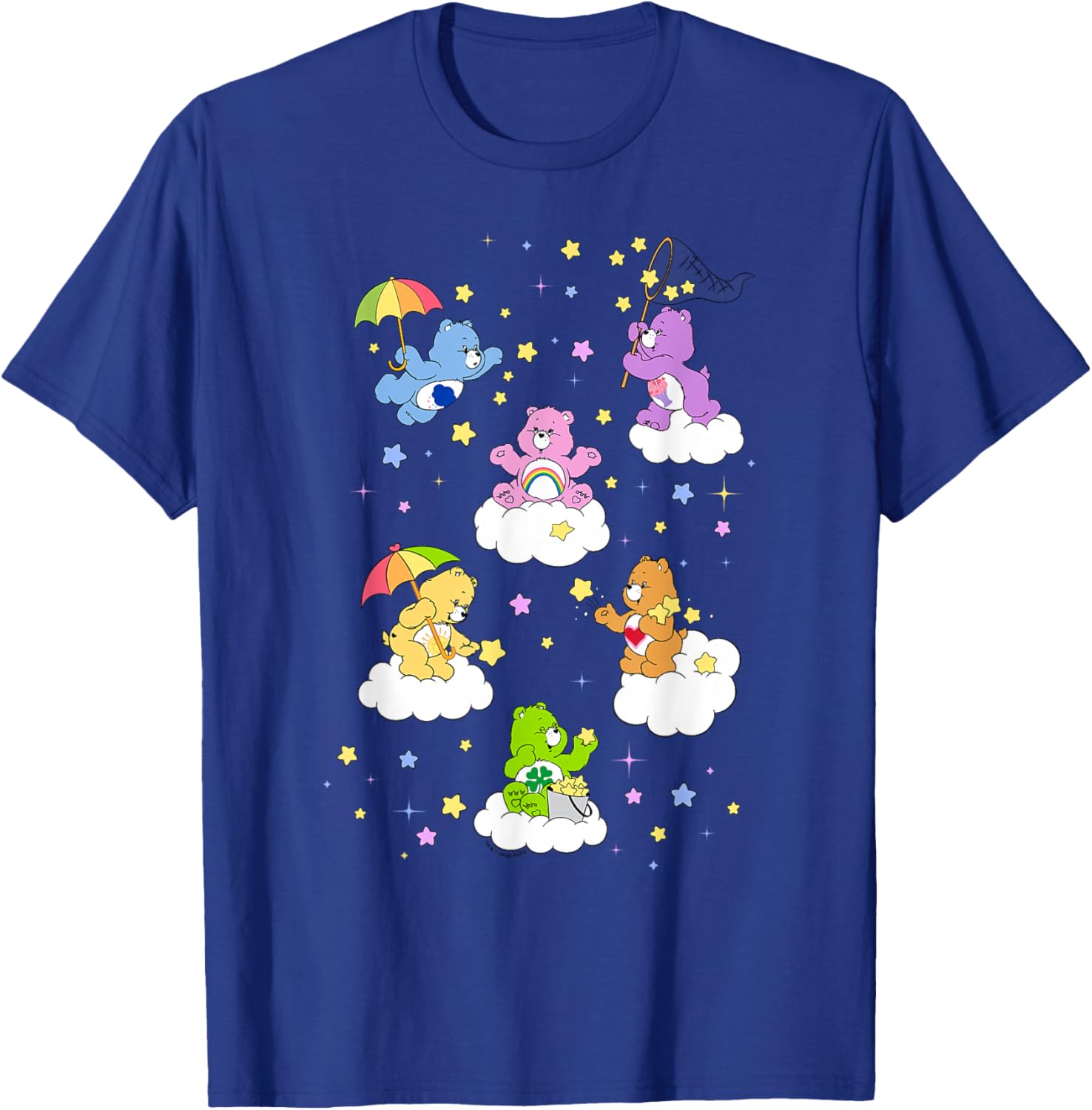 Care Bears Classic Vintage Star Collecting Group Bear Poster T-Shirt - T-Shirt | Royal