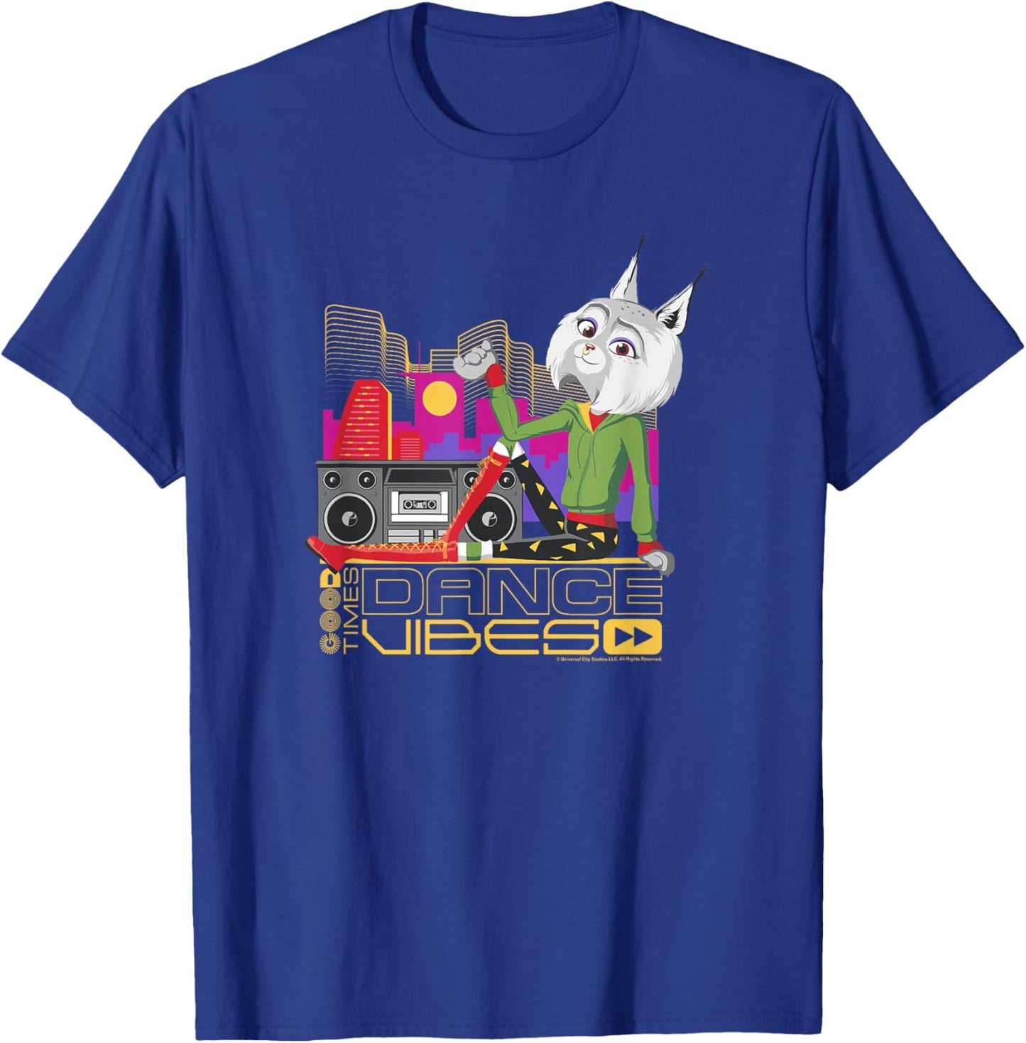 Sing 2 Nooshy Retro City Poster T-Shirt - T-Shirt | Royal