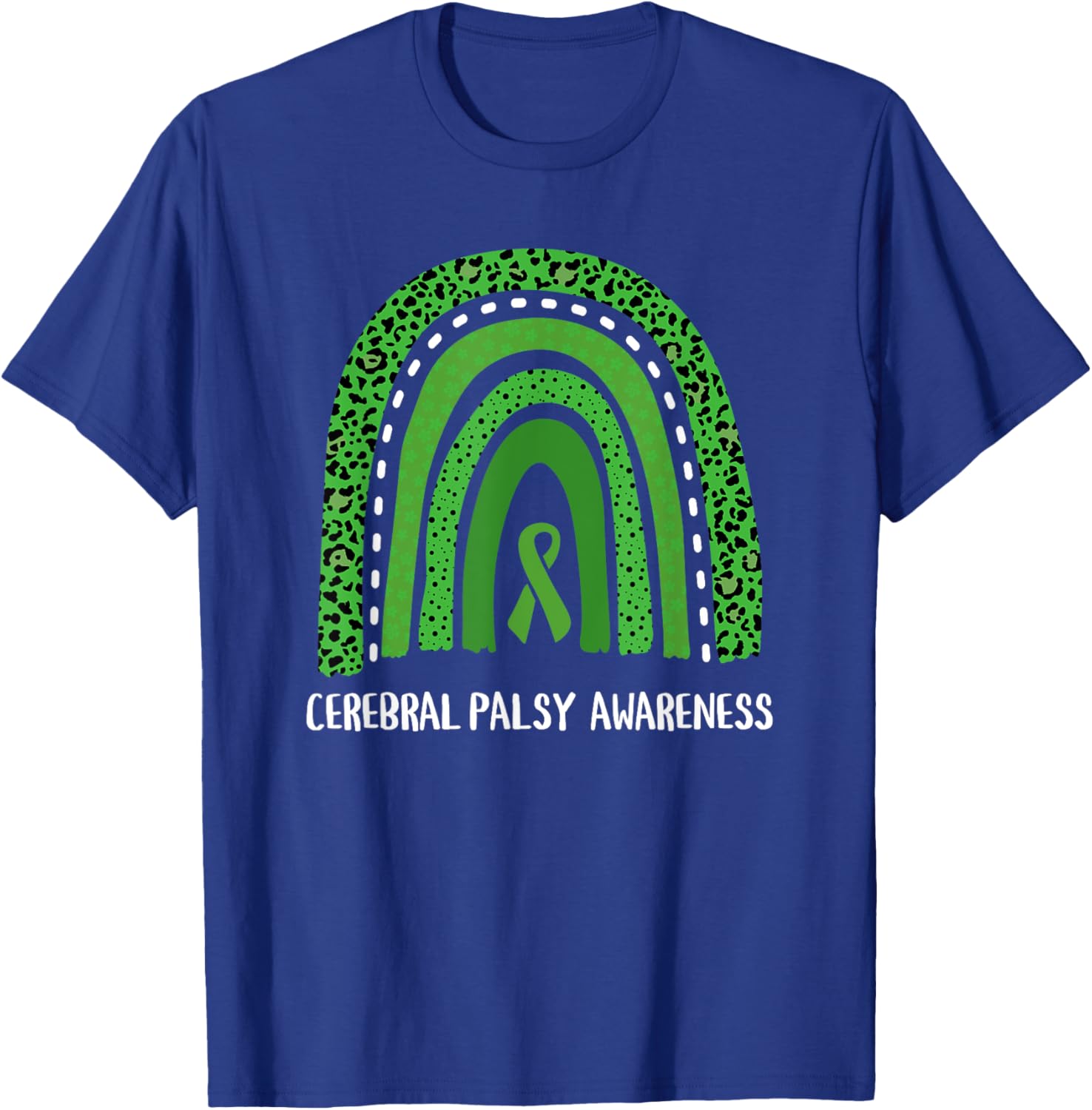 Cerebral Palsy Awareness Month Retro Rainbow Brain Damage T-Shirt - T-Shirt | Royal