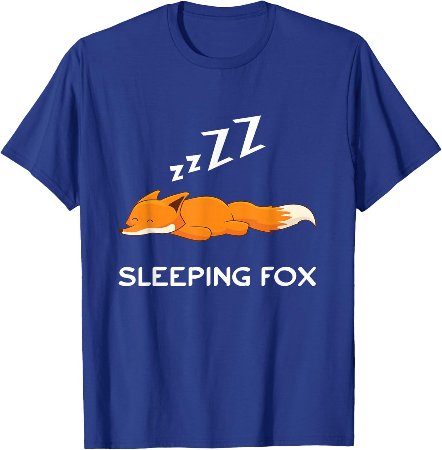 Sleep Cartoon Fox Top T-Shirt - T-Shirt | Royal