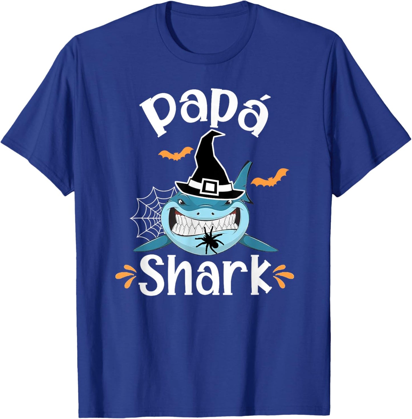 Papa Shark Spanish Dad Halloween Announcement Funny T-Shirt - T-Shirt | Royal