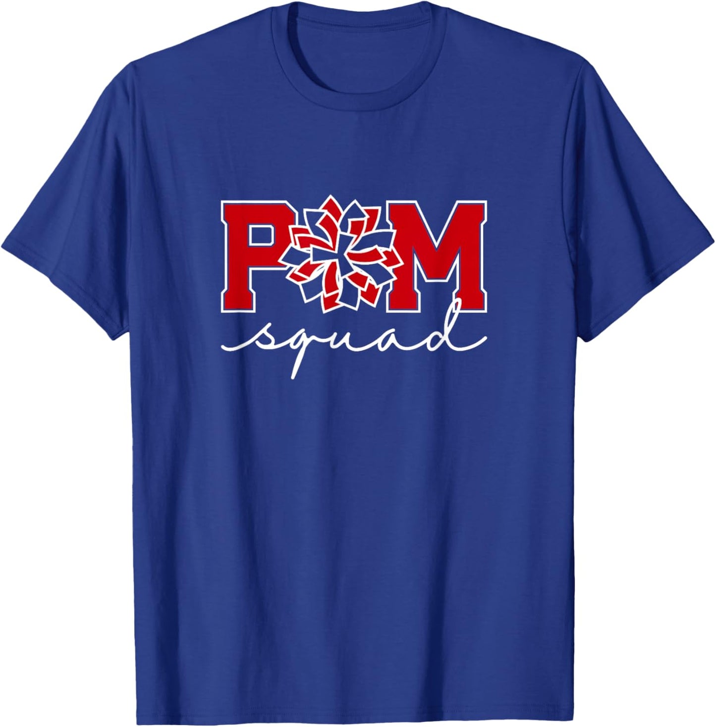 Pom Squad for Dance, Cheer, Spirit Squad Red T-Shirt - T-Shirt | Royal
