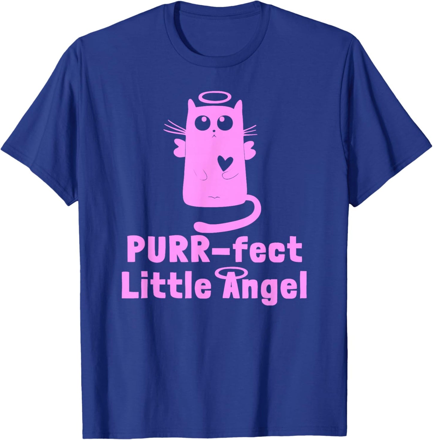 Kitty Angel Kitten Cat Purr-fect Little Angel Perfect Halo T-Shirt - T-Shirt | Royal