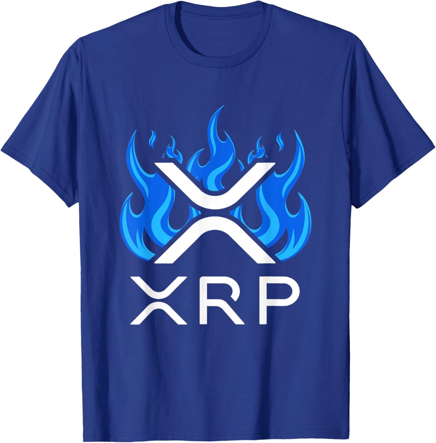 XRP - XRP Cryptocurrency - XRP Logo - Blue Flames - XRP T-Shirt - T-Shirt | Royal