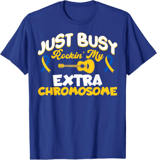 Cute Down Syndrome Awareness Rocking My Extra Chromosome T-Shirt - T-Shirt | Royal