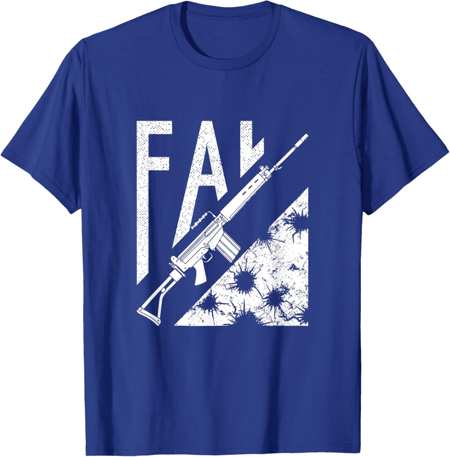 Vintage FAL Distressed Military Rifle T-Shirt - T-Shirt | Royal