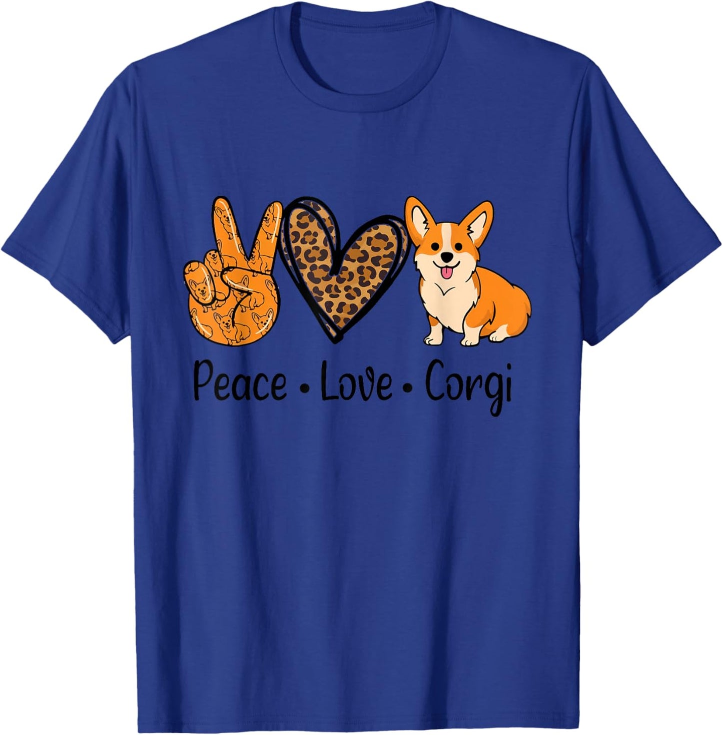 Peace Love Corgi Funny Dog Mom Mother's Day Corgi Lover T-Shirt - T-Shirt | Royal