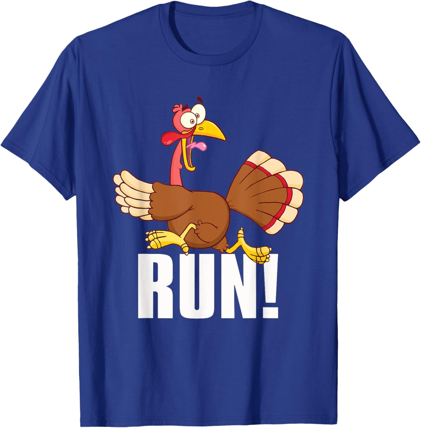 Run! Funny Thanksgiving Running 5k Race Turkey Trot T-Shirt - T-Shirt | Royal