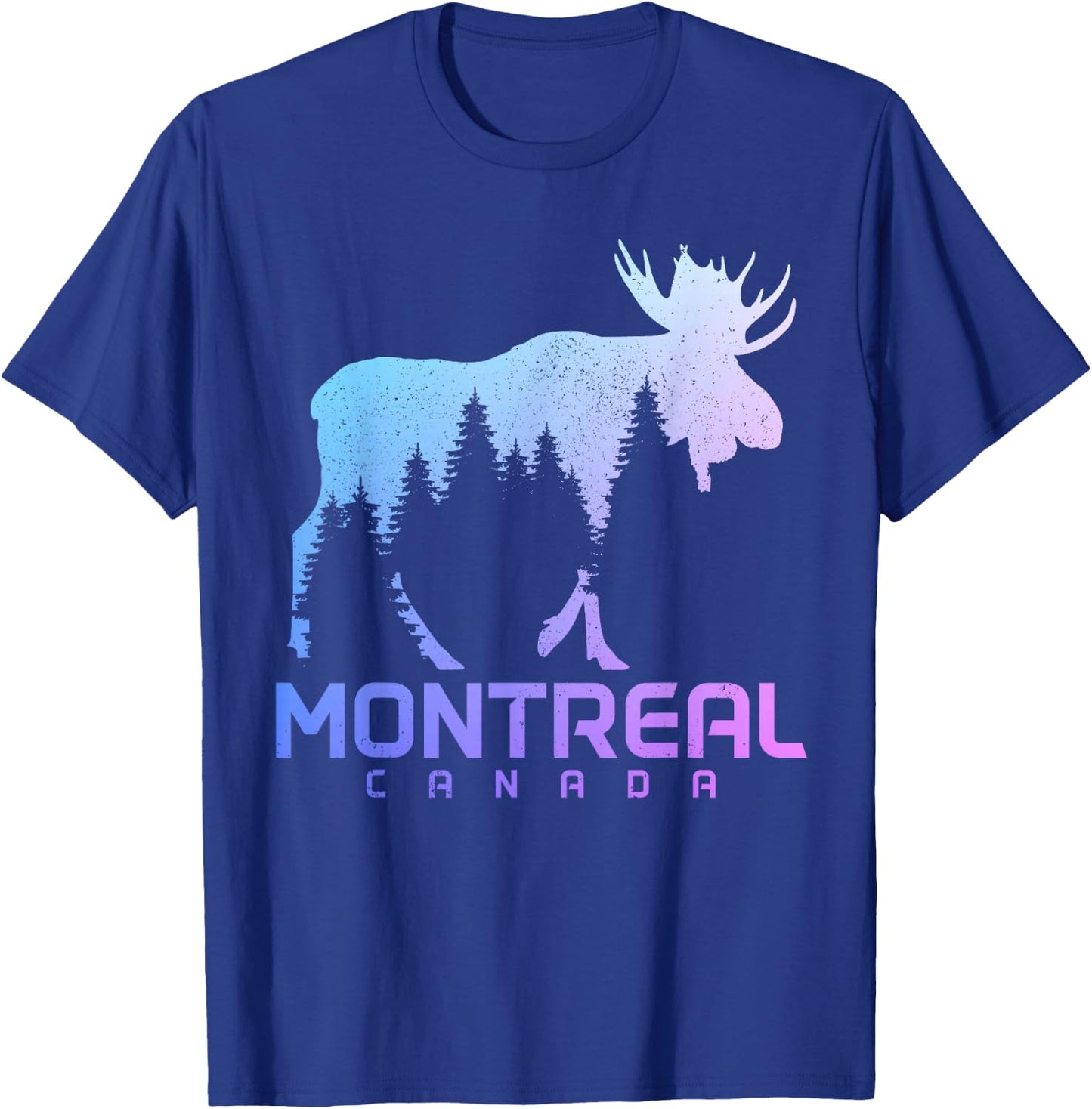 Montreal Quebec Canada Vintage Moose Souvenir T-Shirt - T-Shirt | Royal