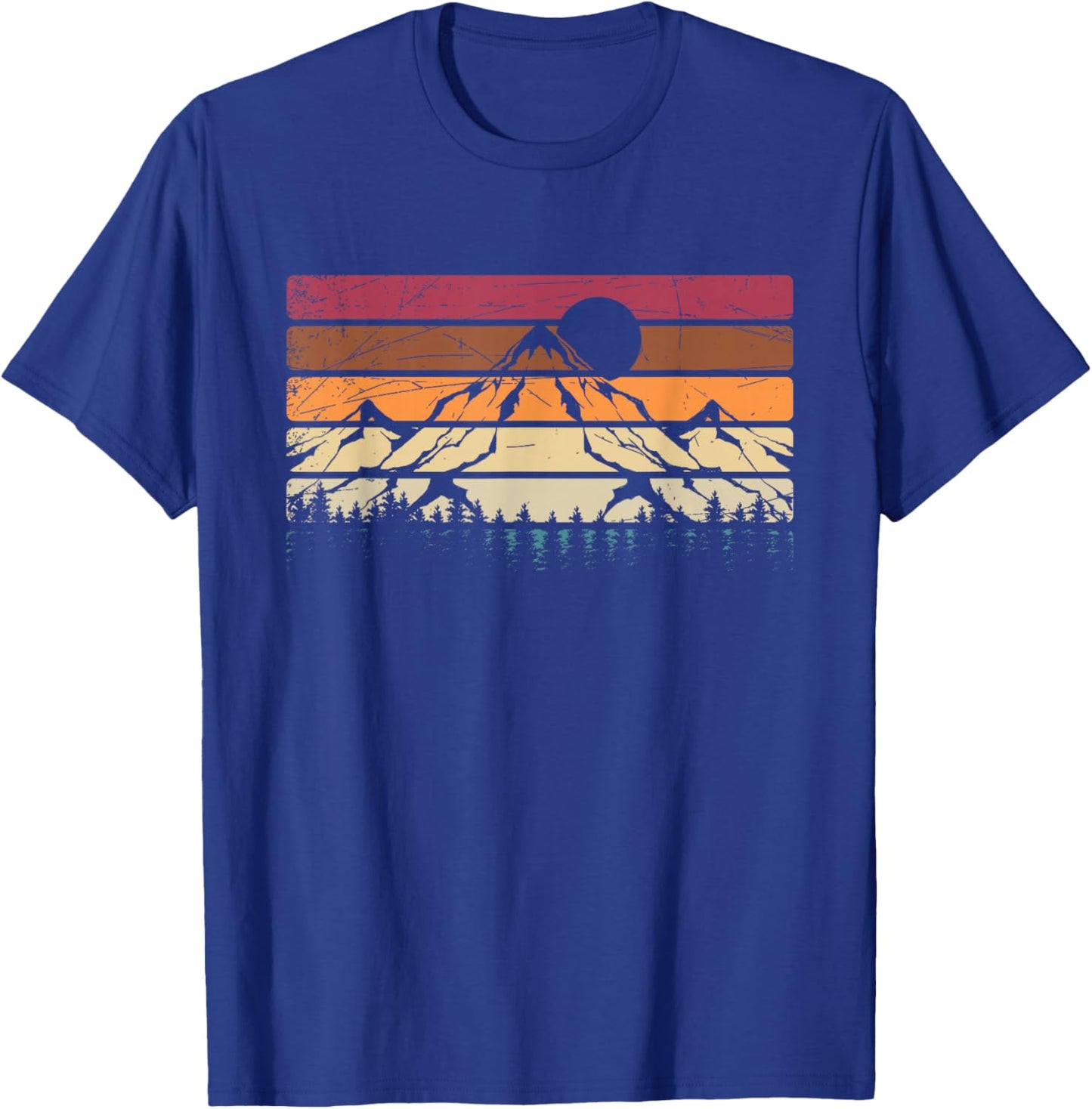 Mountain Hiking Mountain Hiker Nature Retro Forest T-Shirt - T-Shirt | Royal