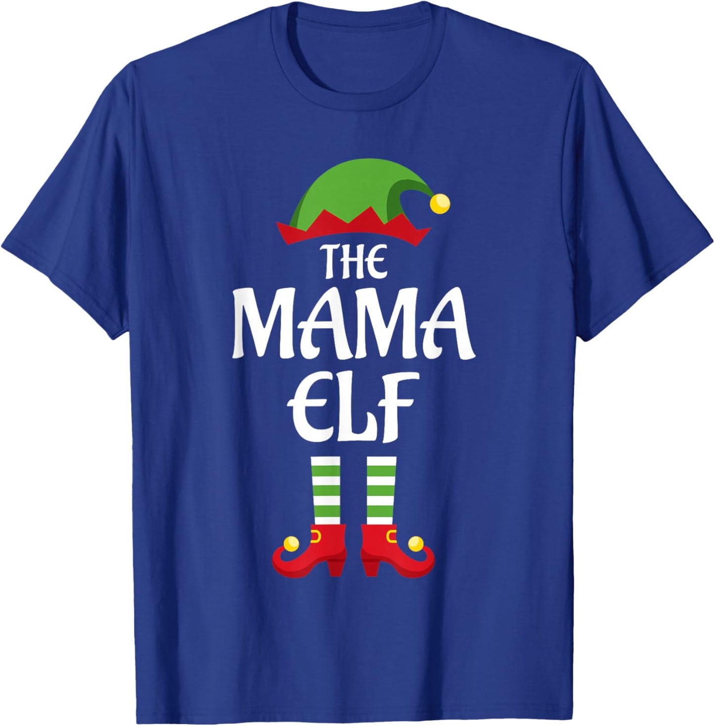 Mama Elf Family Matching Group Christmas T-Shirt - T-Shirt | Royal