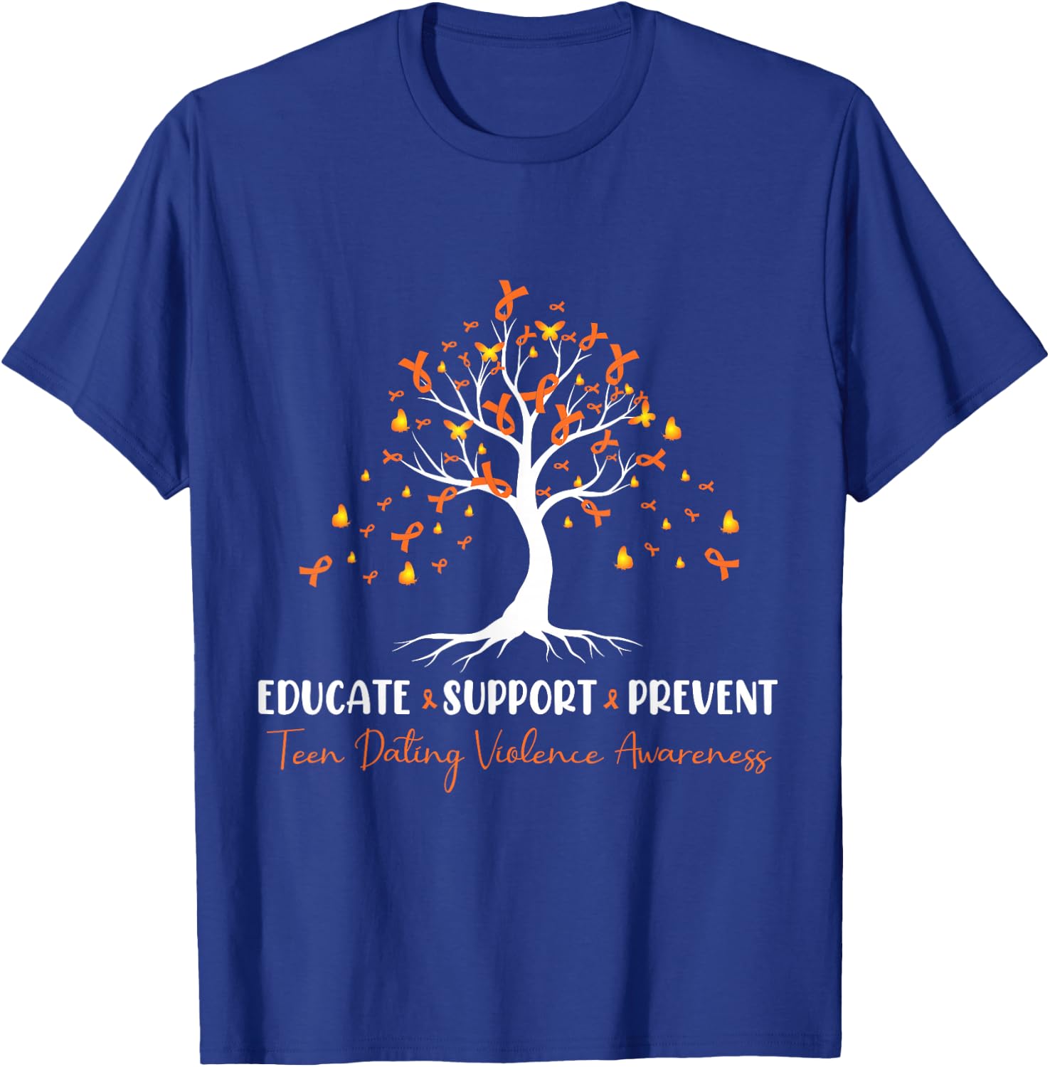 Educate Support Prevent Teen Dating Violence Awareness T-Shirt - T-Shirt | Royal