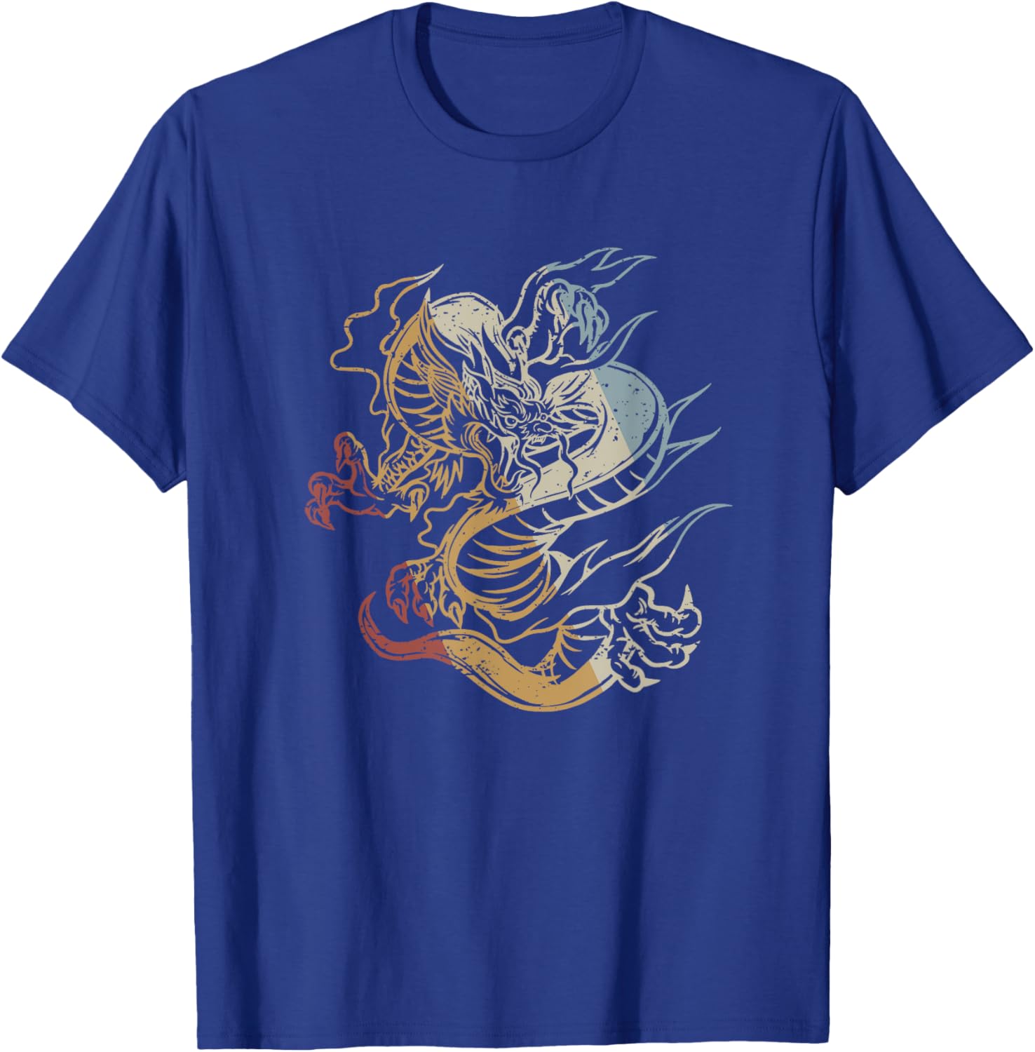 Dragon Retro Style Vintage T-Shirt - T-Shirt | Royal