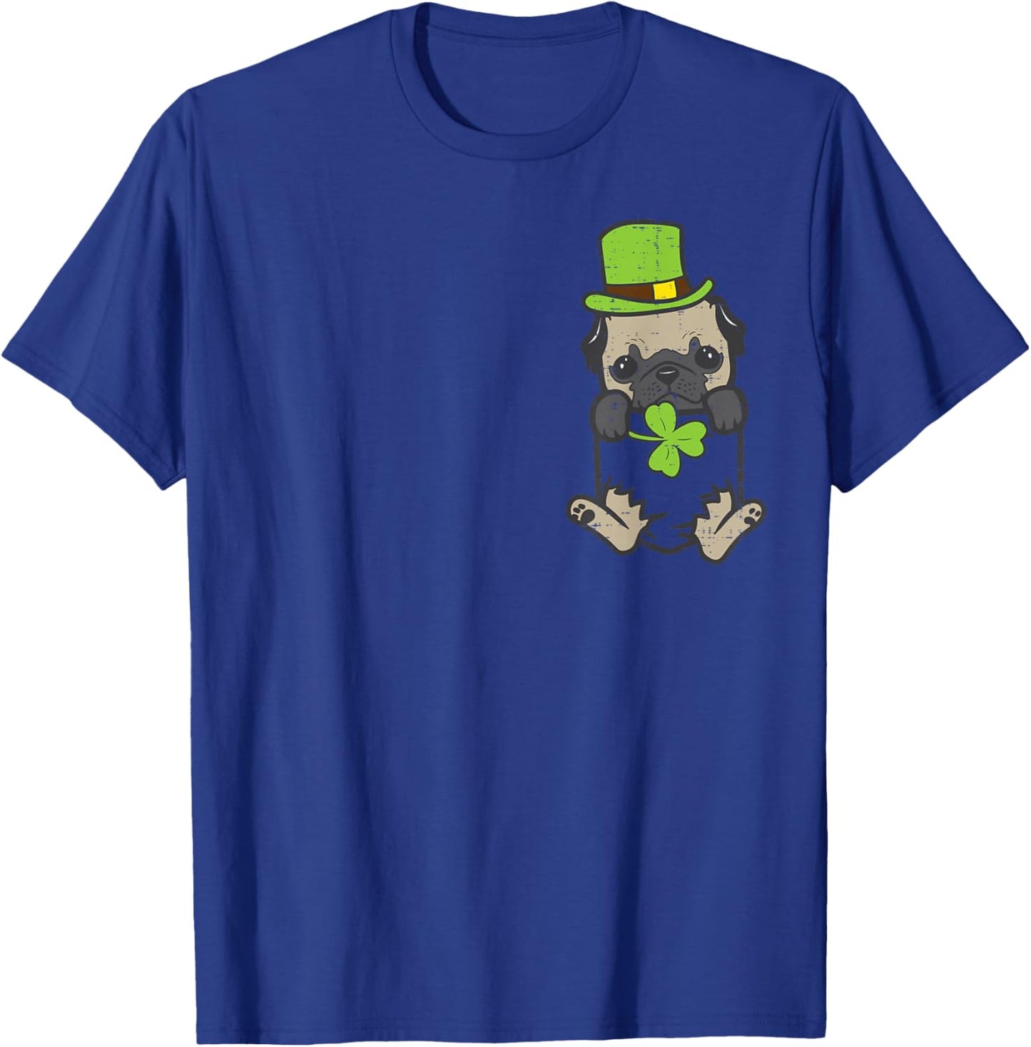 Irish Pocket Pug Dog Saint Paddys St Patricks Day Women Girl T-Shirt - T-Shirt | Royal
