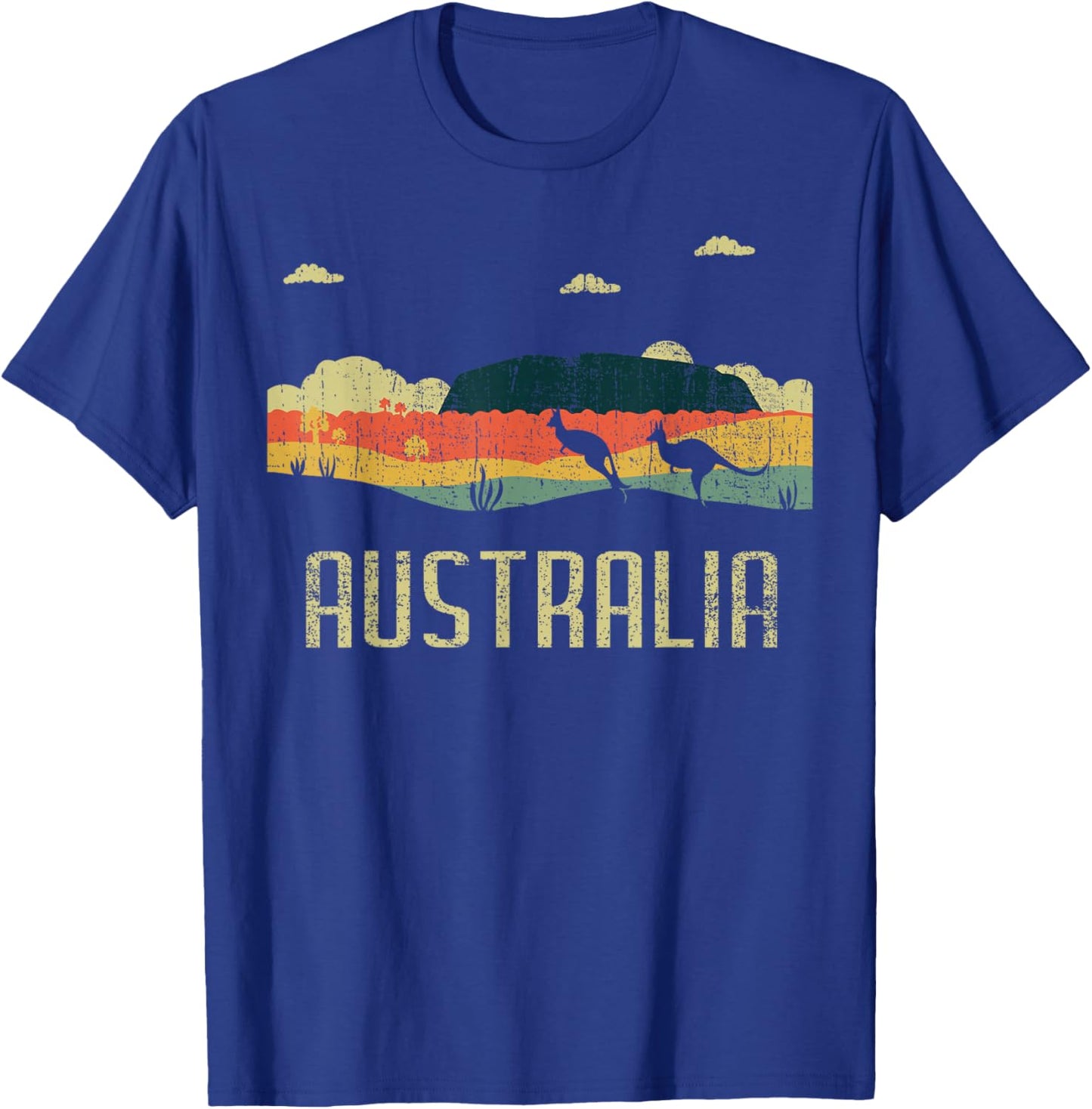 Vintage Jump Kangaroo Australia Day Australian T-Shirt - T-Shirt | Royal