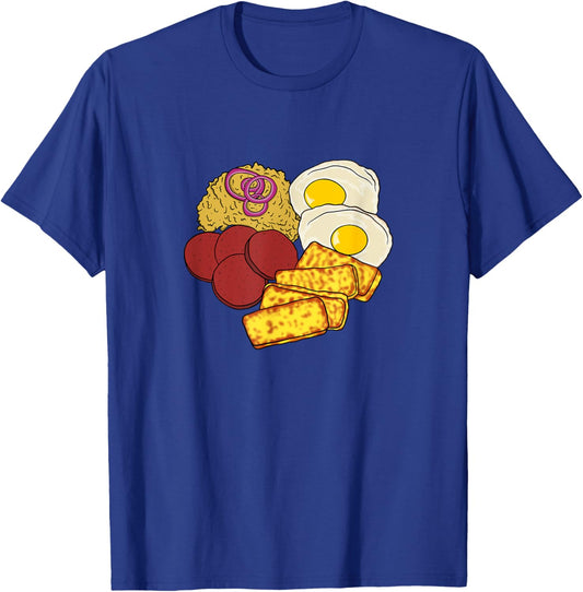 Dominican Republic Favorite Food | Mangú Salami Queso Frito T-Shirt - T-Shirt | Royal