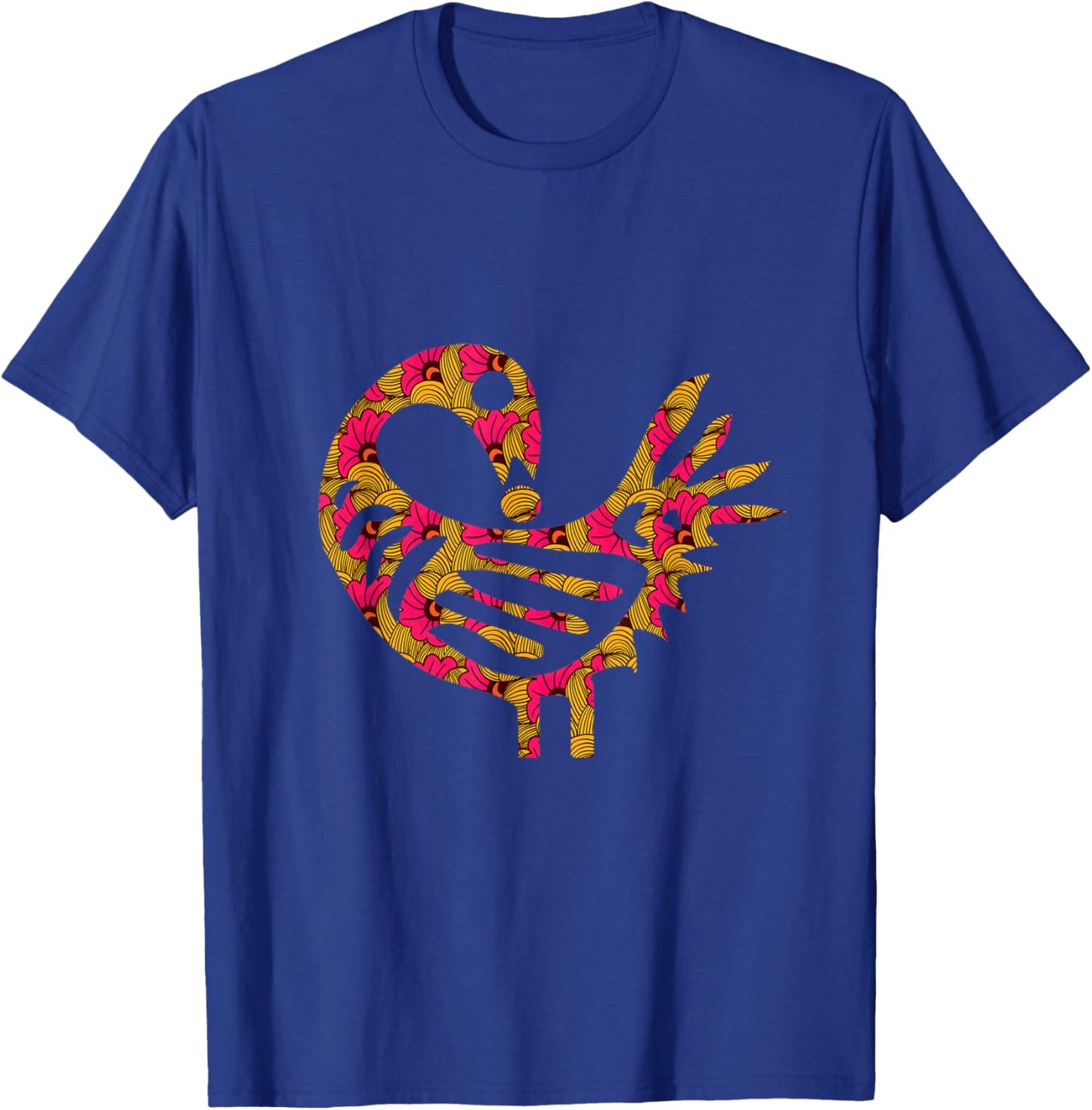 Sankofa Bird Creative Flower Afrocentric Adinkra Symbol T-Shirt - T-Shirt | Royal