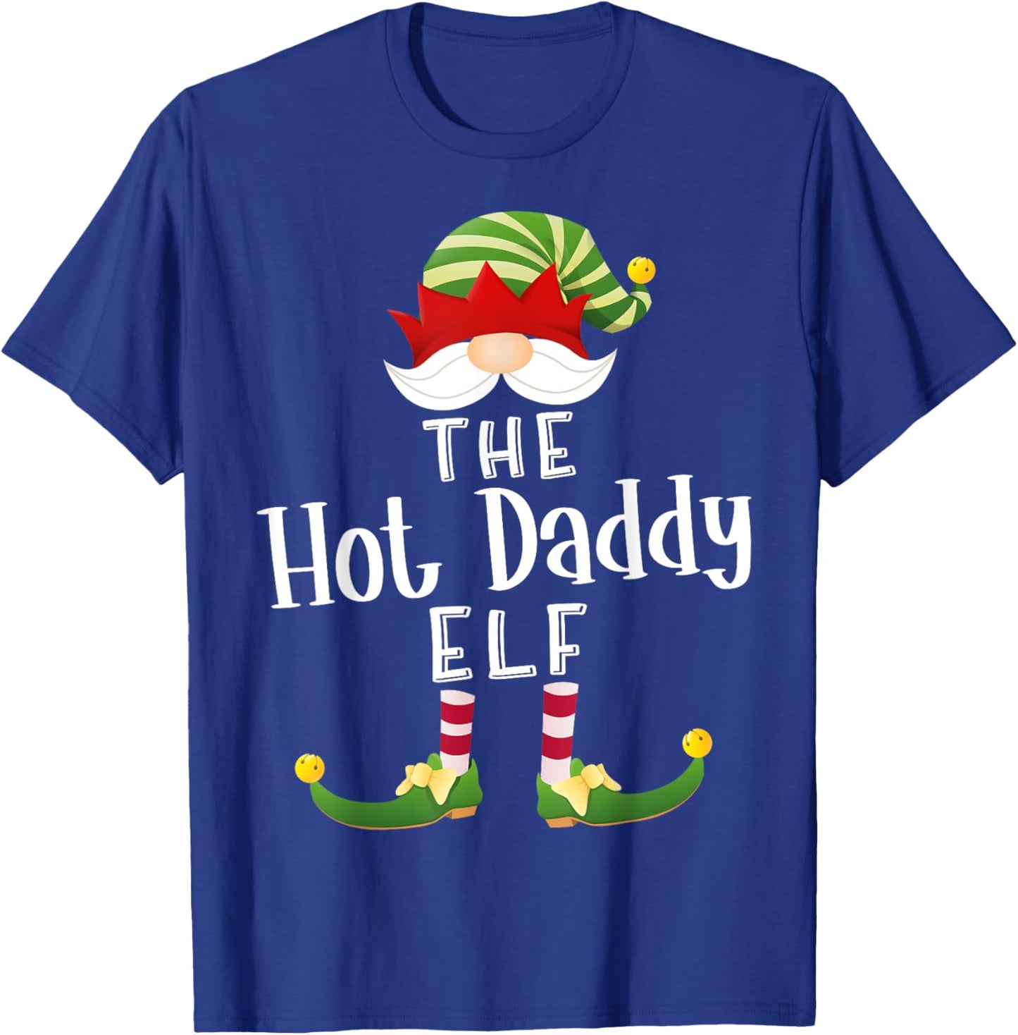 Hot Daddy Elf Group Christmas Funny Pajama Party T-Shirt - T-Shirt | Royal