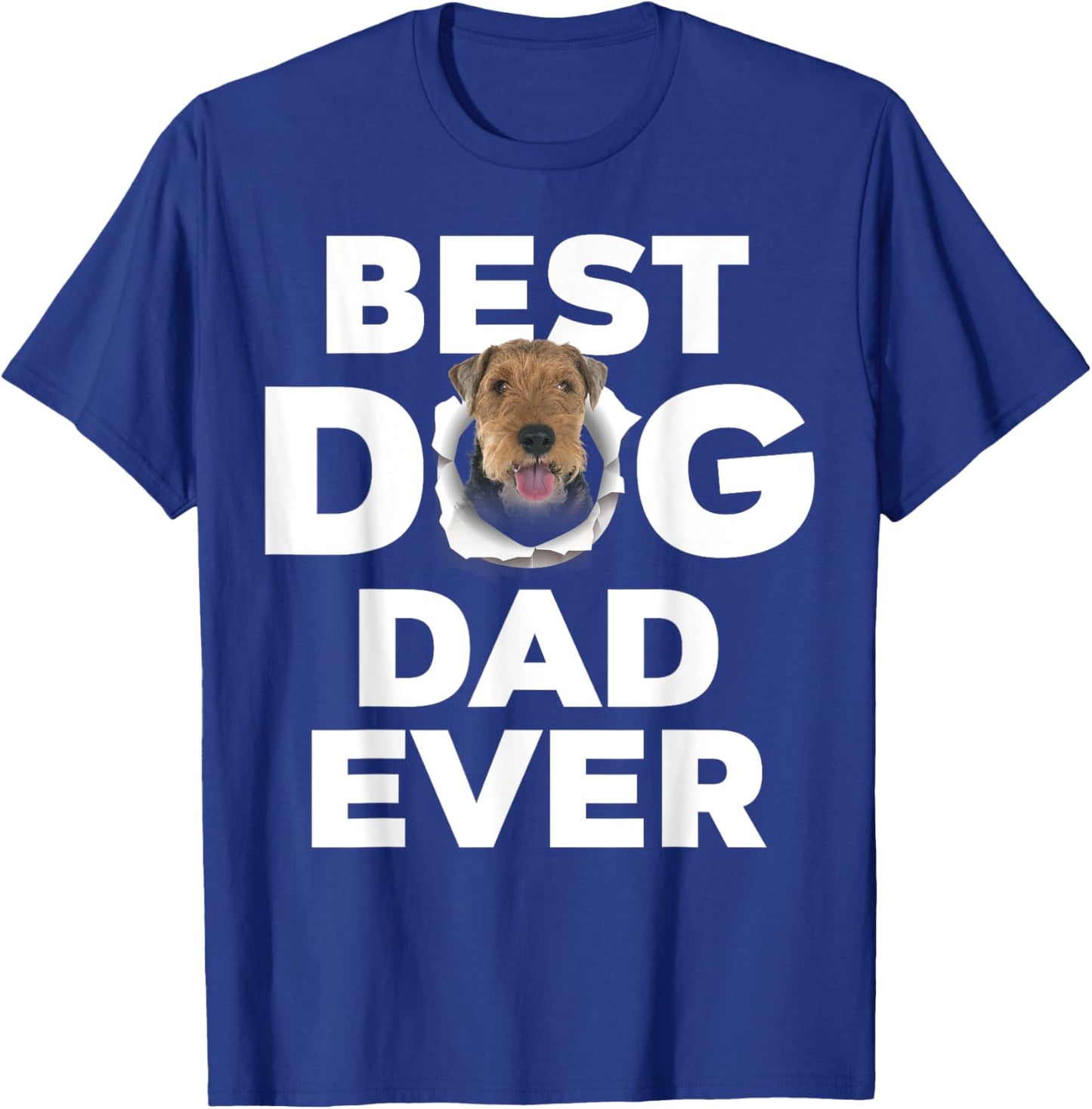 Best Dog Dad Ever Welsh Terrier Lovers Men Women Girls Kids T-Shirt - T-Shirt | Royal