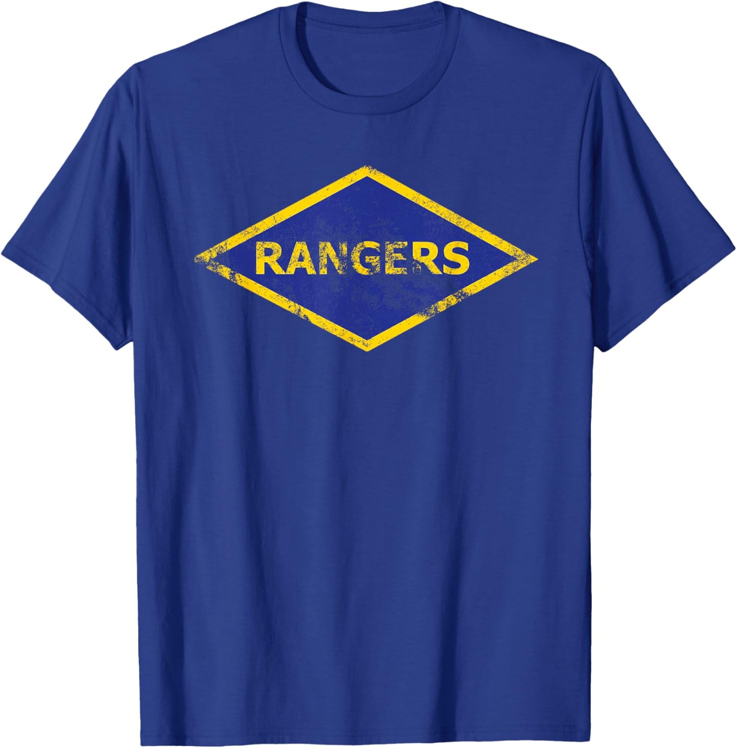 Army Ranger WW2 Diamond Vintage Distressed Look T-Shirt - T-Shirt | Royal