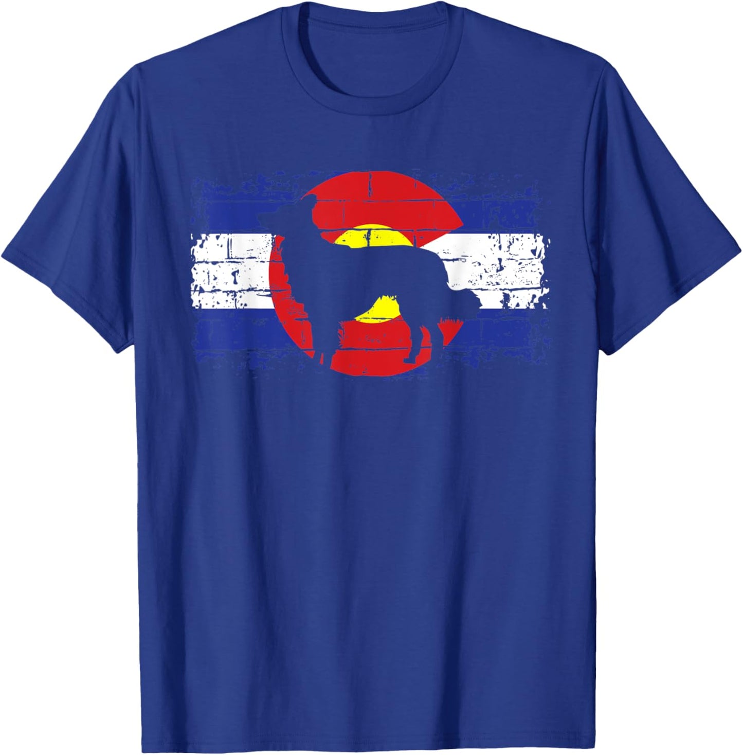 Colorado Flag Border Collie Dog Collie Lover Pet Owner Cool T-Shirt - T-Shirt | Royal