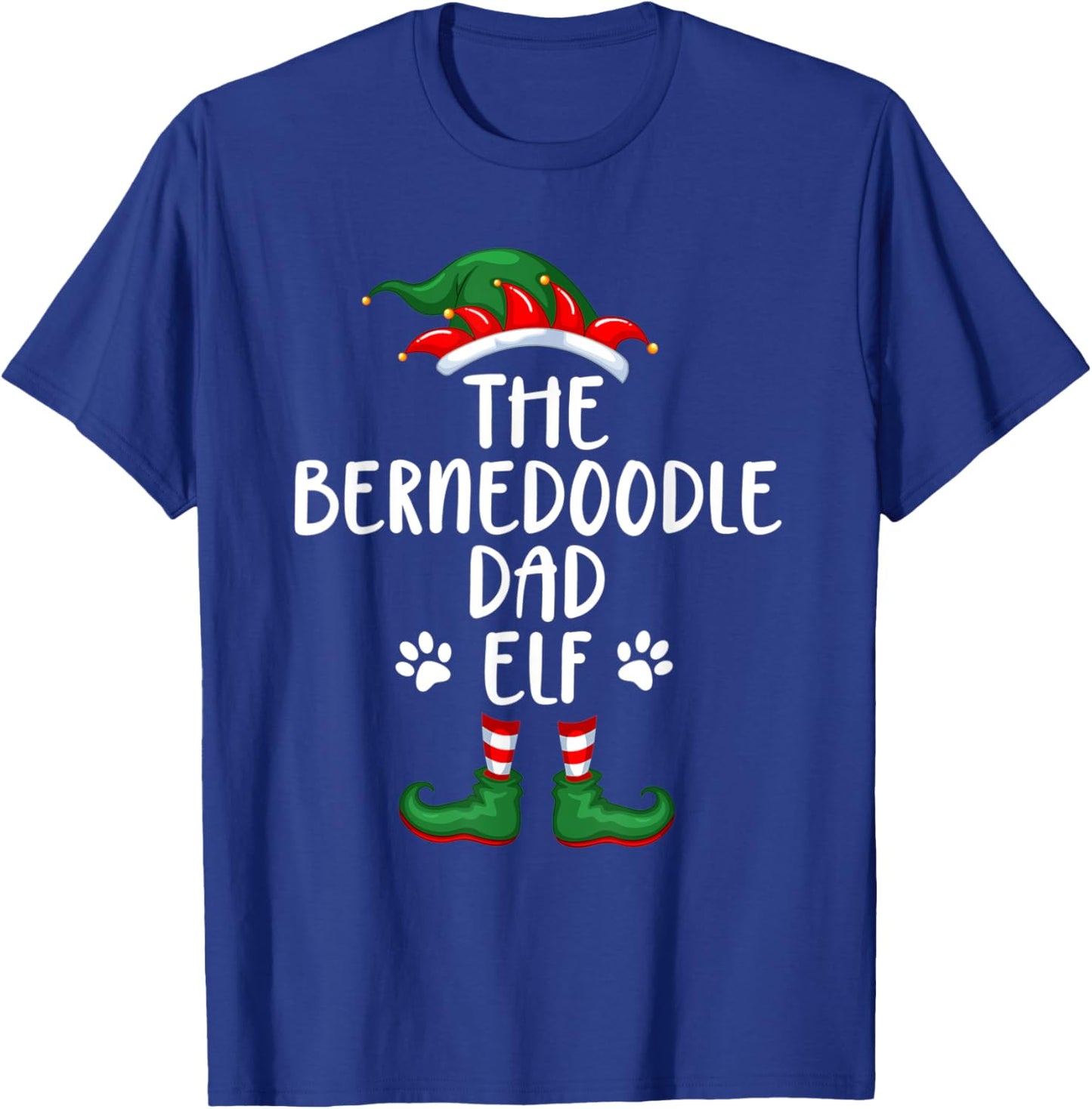 Bernedoodle Dad Dog Elf Christmas Funny Matching Xmas Pajama T-Shirt - T-Shirt | Royal