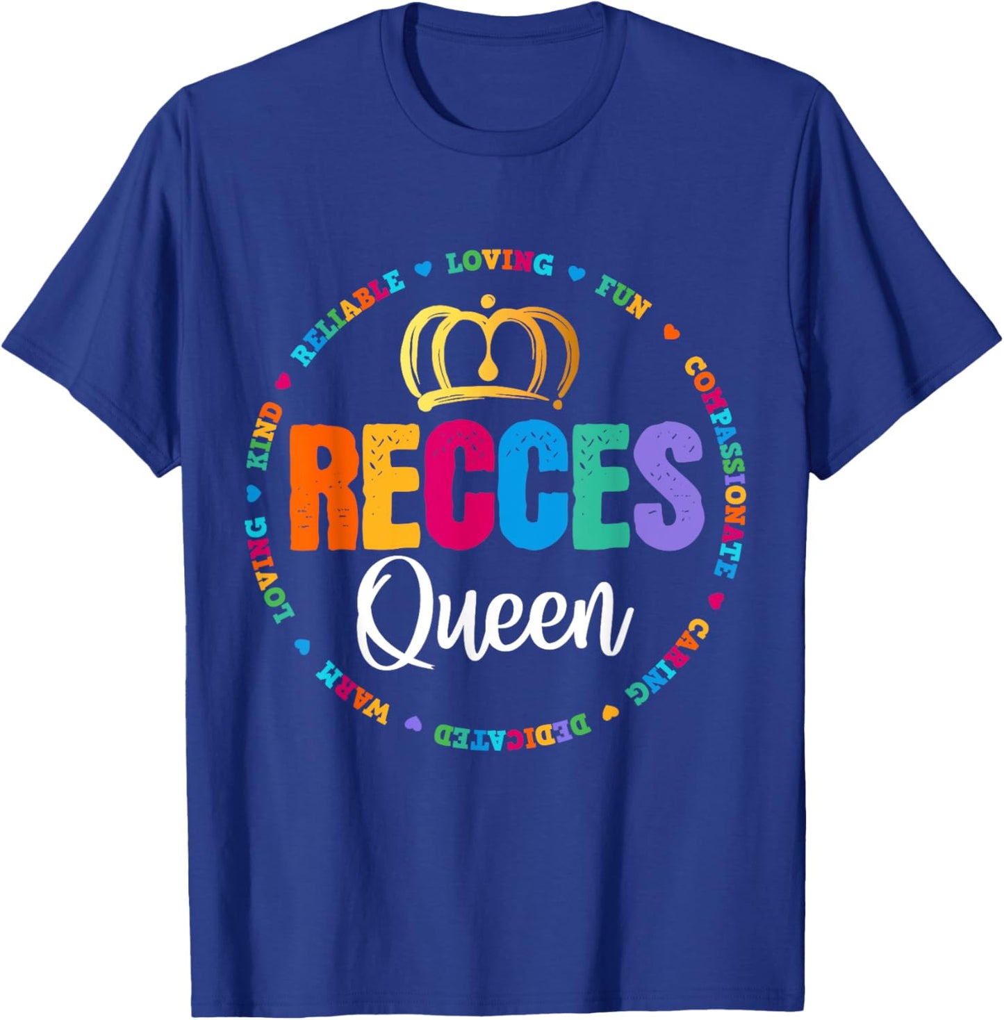 Funny Recess Queen Crew School Teachers Students Monitor T-Shirt - T-Shirt | Royal