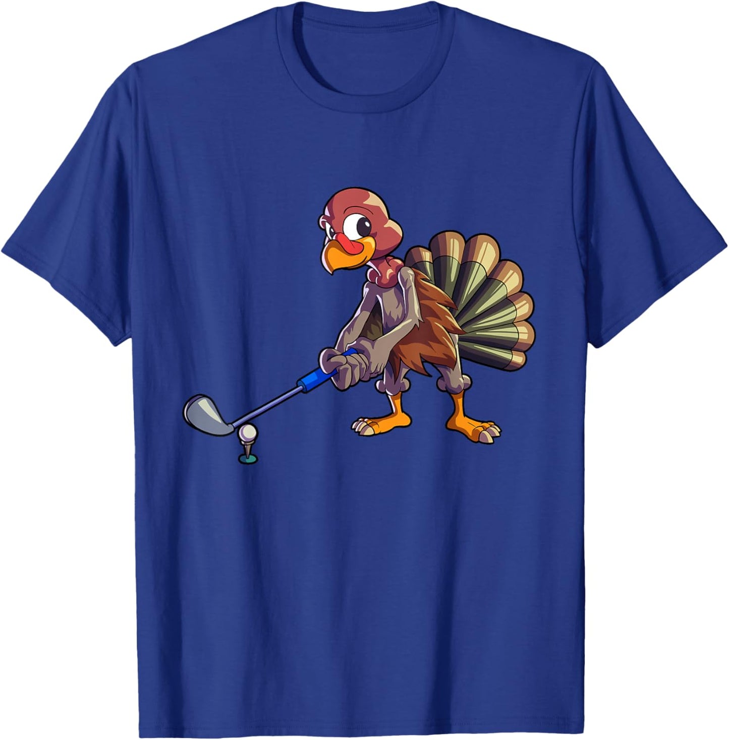Golf Club Thanksgiving Shirt Men Kids Boys Golfing Turkey T-Shirt - T-Shirt | Royal