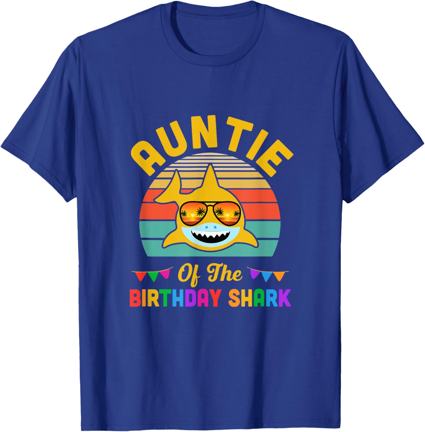 Auntie Of The Shark Birthday Auntie Matching Family T-Shirt - T-Shirt | Royal