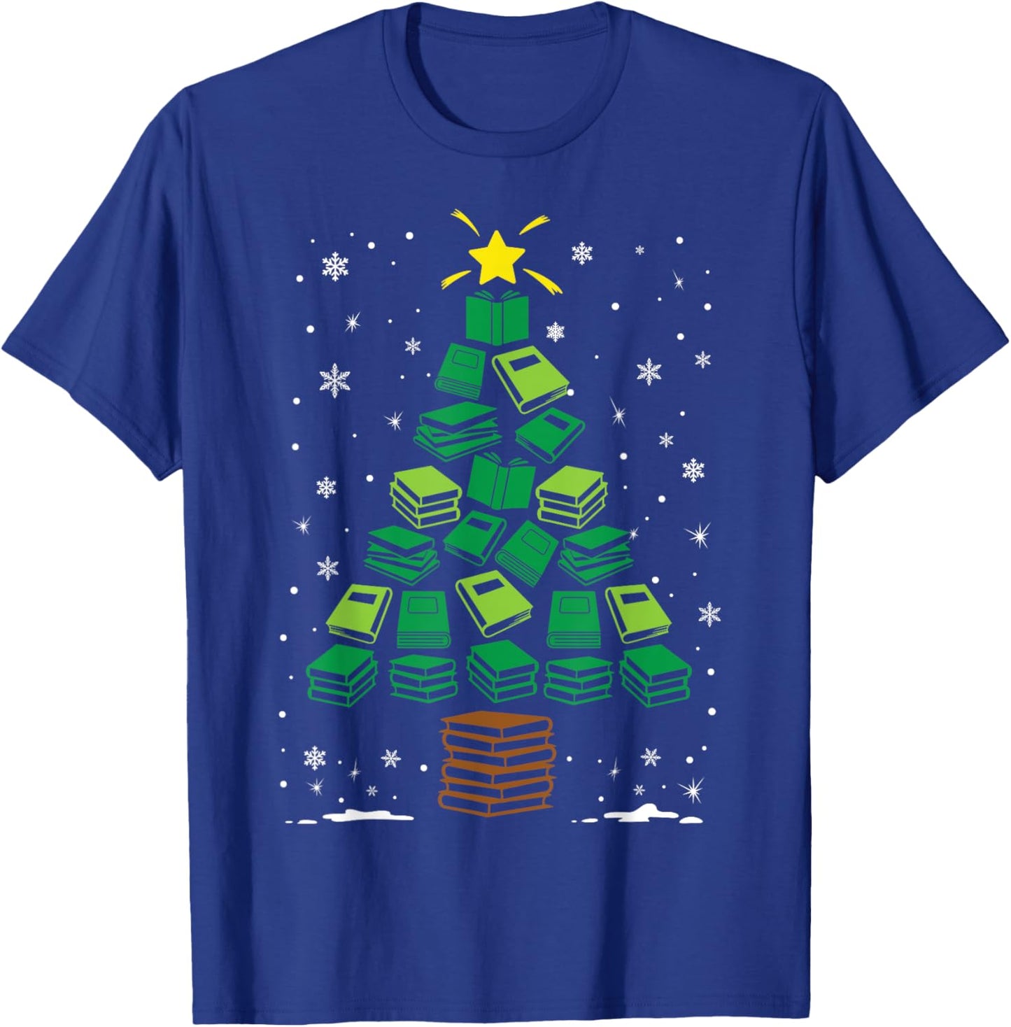 Book Worm Lovers Holiday Family Matching Christmas Tree T-Shirt - T-Shirt | Royal