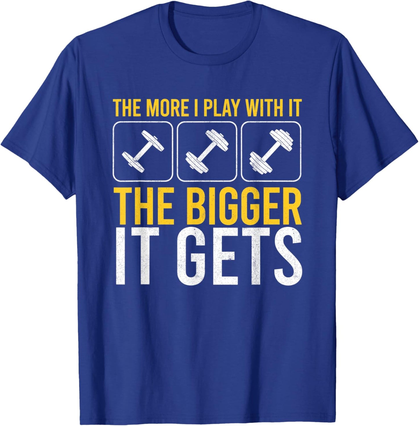 Muscles Get Bigger Gym Workout Bodybuilding Weightlifting T-Shirt - T-Shirt | Royal