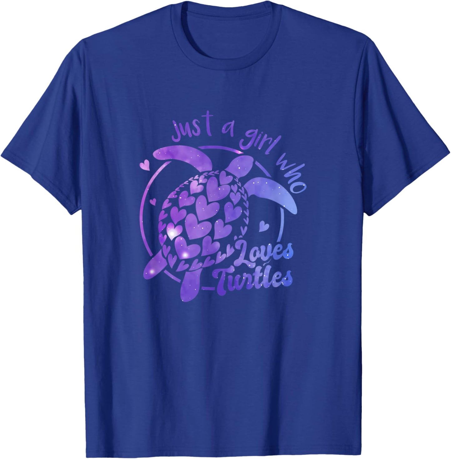 Cool Retro Just A Girl Who Loves Turtles Cute Sea Turtle T-Shirt - T-Shirt | Royal