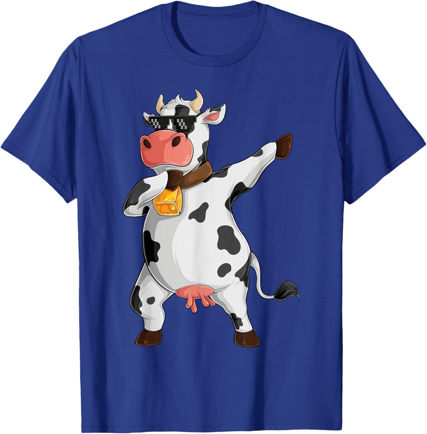 Funny Dabbing Cow Lover Farming Cow Girl Women Boy Men Kids Small T-Shirt - T-Shirt | Royal