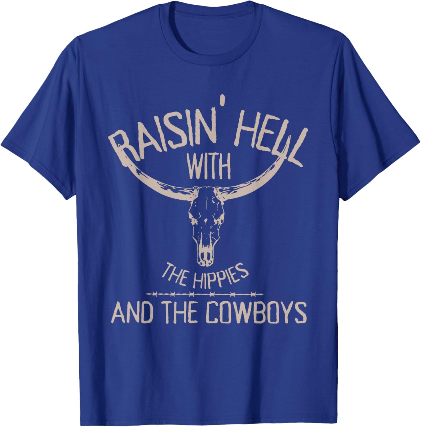 Hippies and Cowboys Western Cowhide Cowgirls Small T-Shirt - T-Shirt | Royal