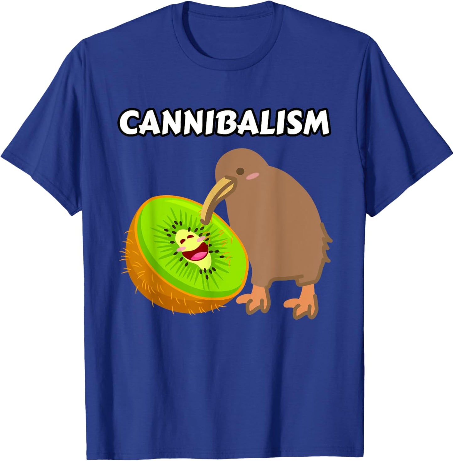 Funny Cute Kiwi Cannibalism Pun Kiwi Fruit Kiwi Bird Joke T-Shirt - T-Shirt | Royal