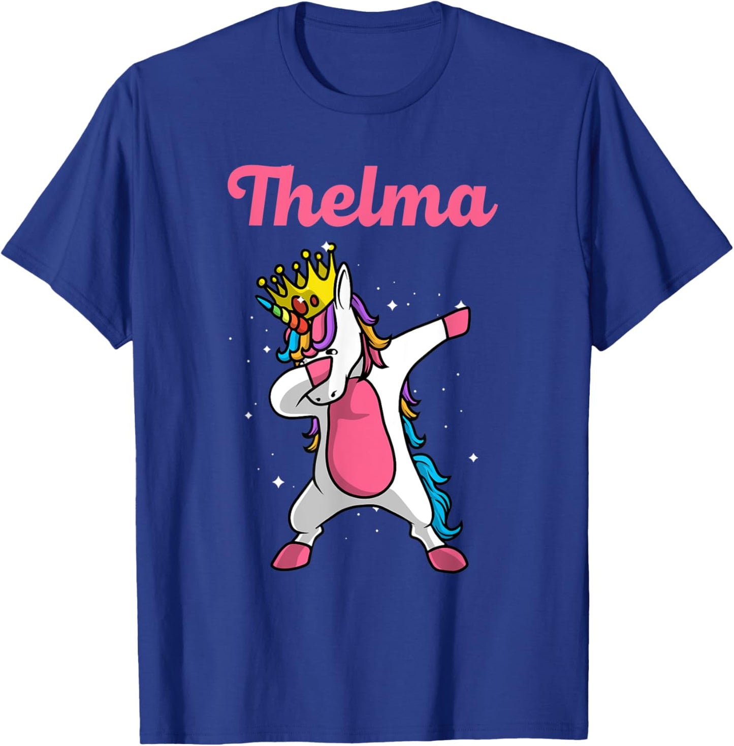 THELMA Gift Name Personalized Birthday Dabbing Unicorn Queen T-Shirt - T-Shirt | Royal