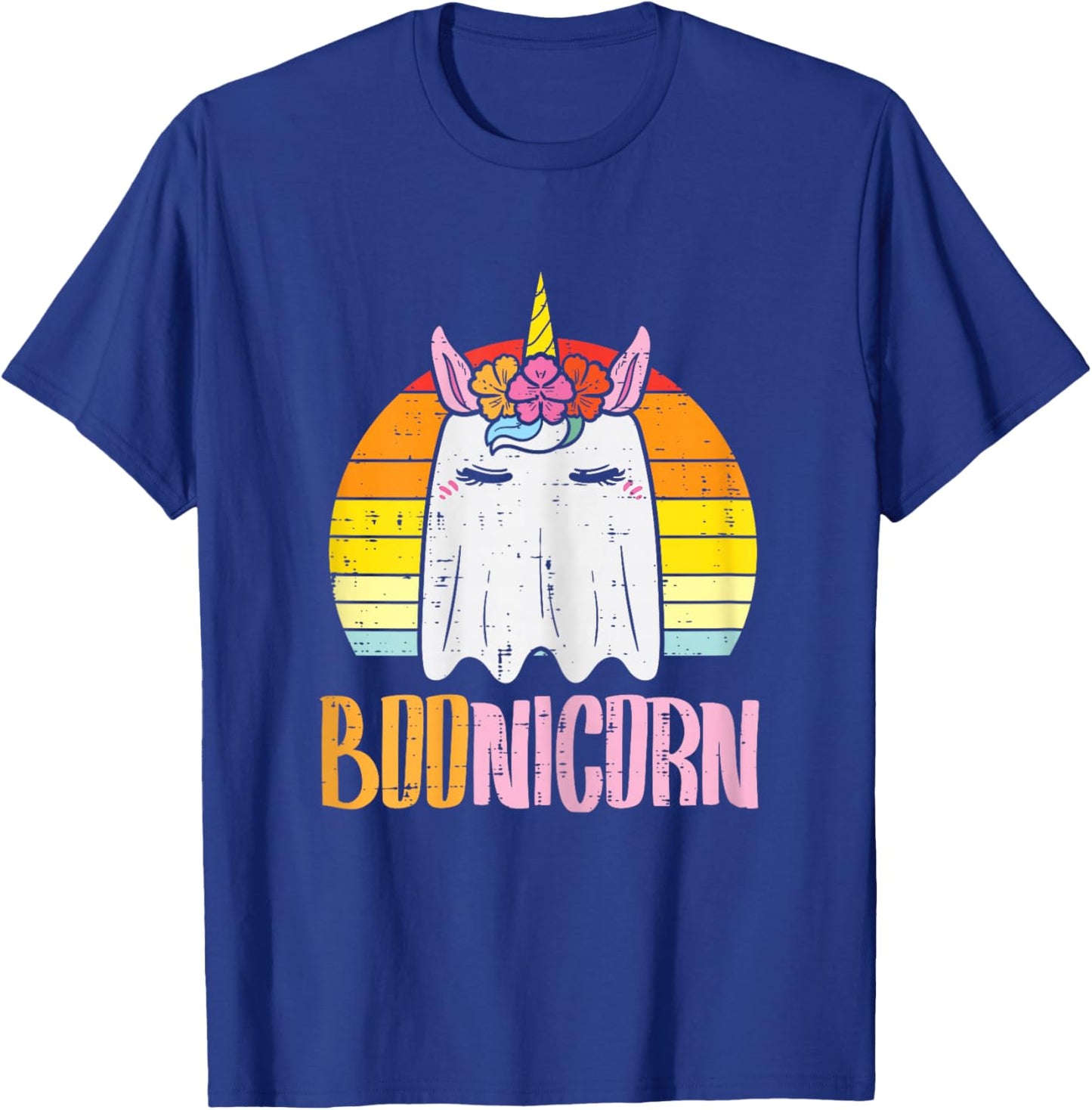 Boonicorn Ghost Unicorn Boo Retro Halloween Girls Women T-Shirt - T-Shirt | Royal