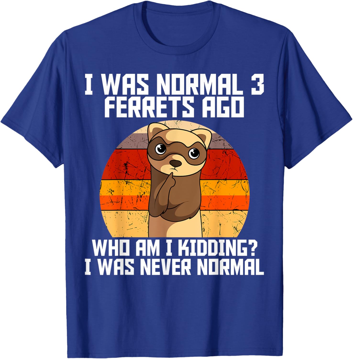 Ferret Retro Vintage Animal Lover T-Shirt - T-Shirt | Royal