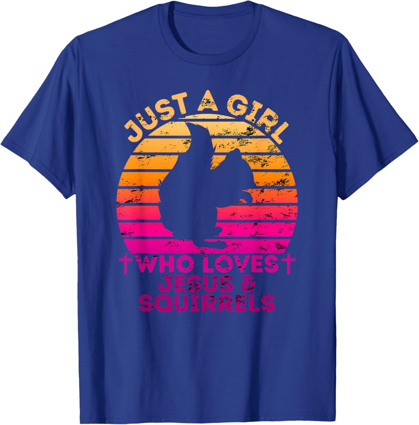 Just A Girl Who Loves Jesus And Squirrels Christian Woman T-Shirt - T-Shirt | Royal