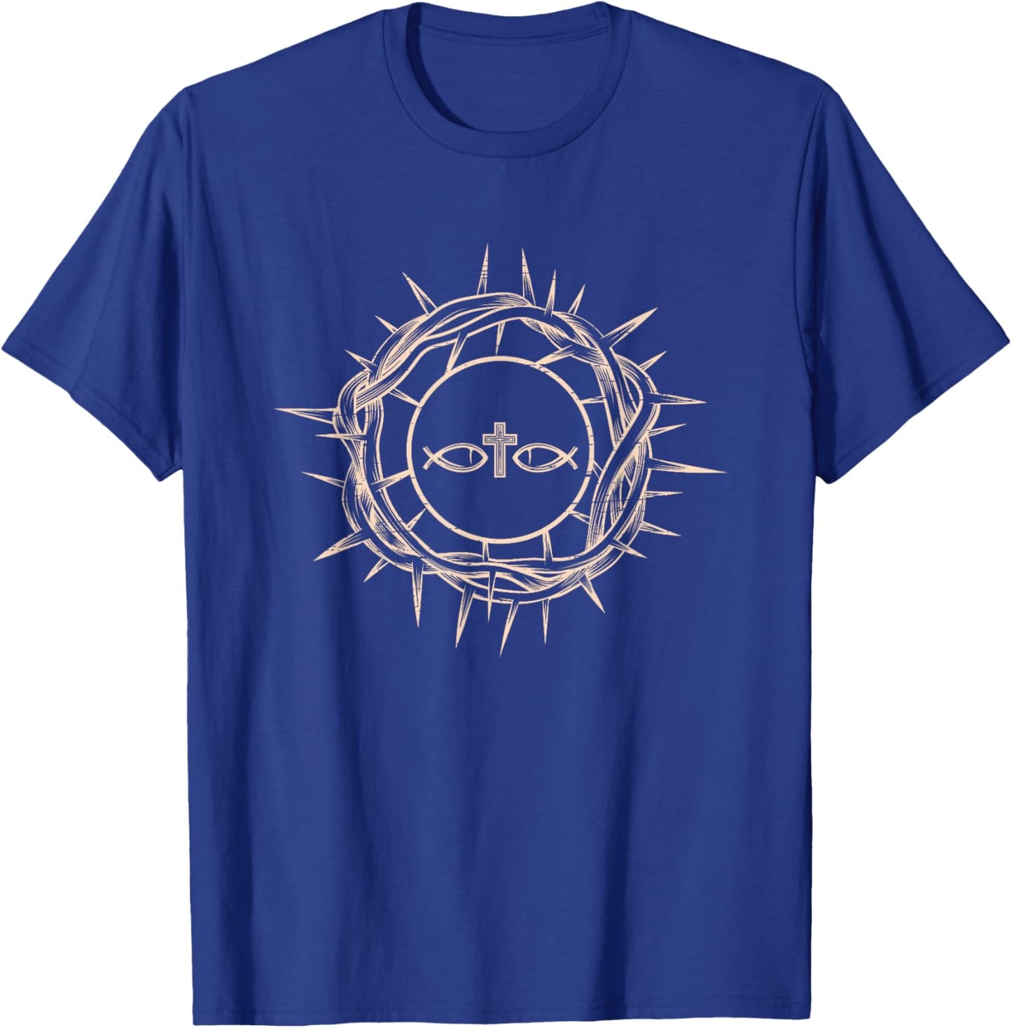 Crown Of Thorns Jesus Christ Christian Catholic Prayer Gift T-Shirt - T-Shirt | Royal