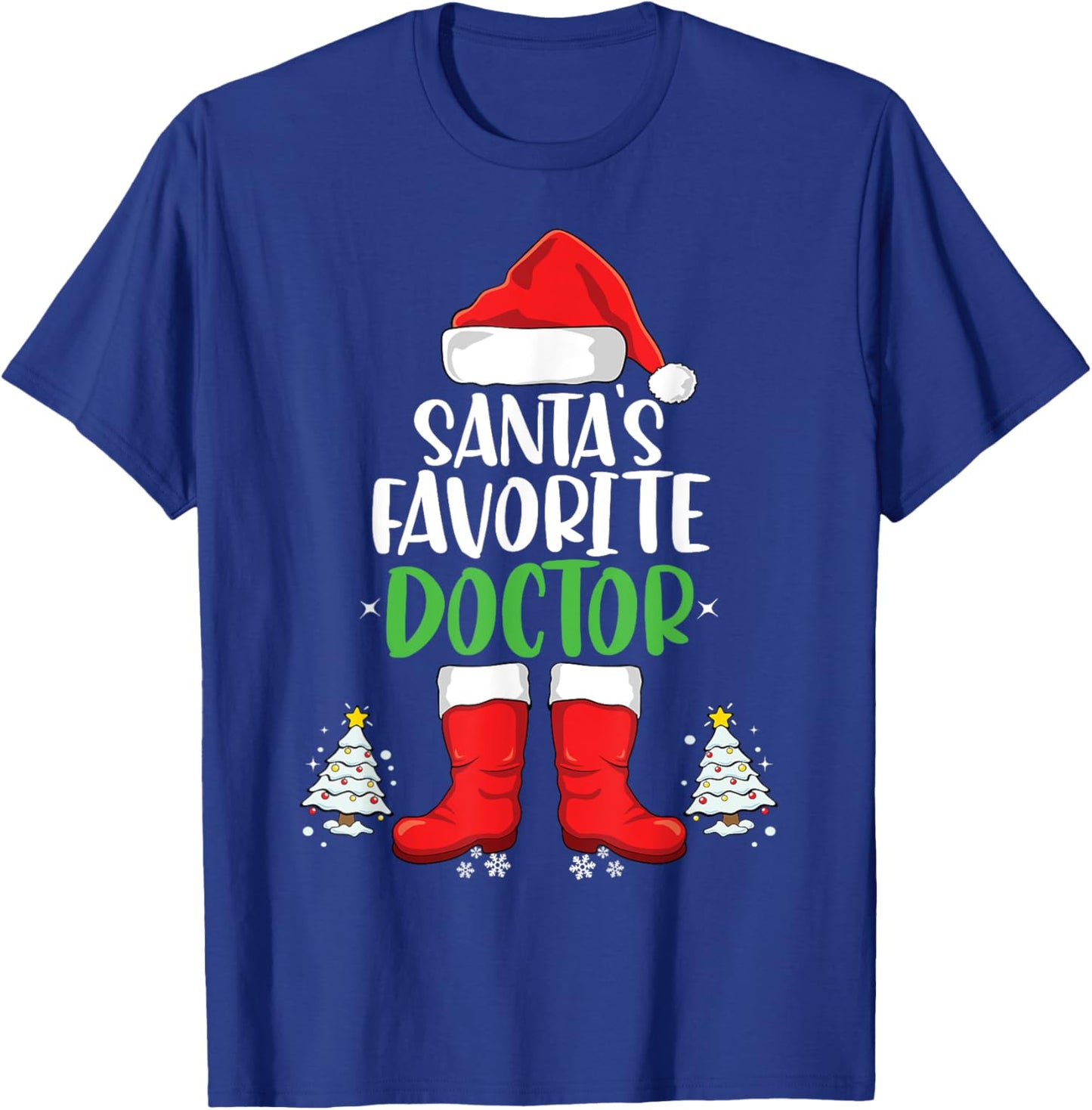 Santa's Favorite Doctor Family Matching Christmas Party T-Shirt - T-Shirt | Royal