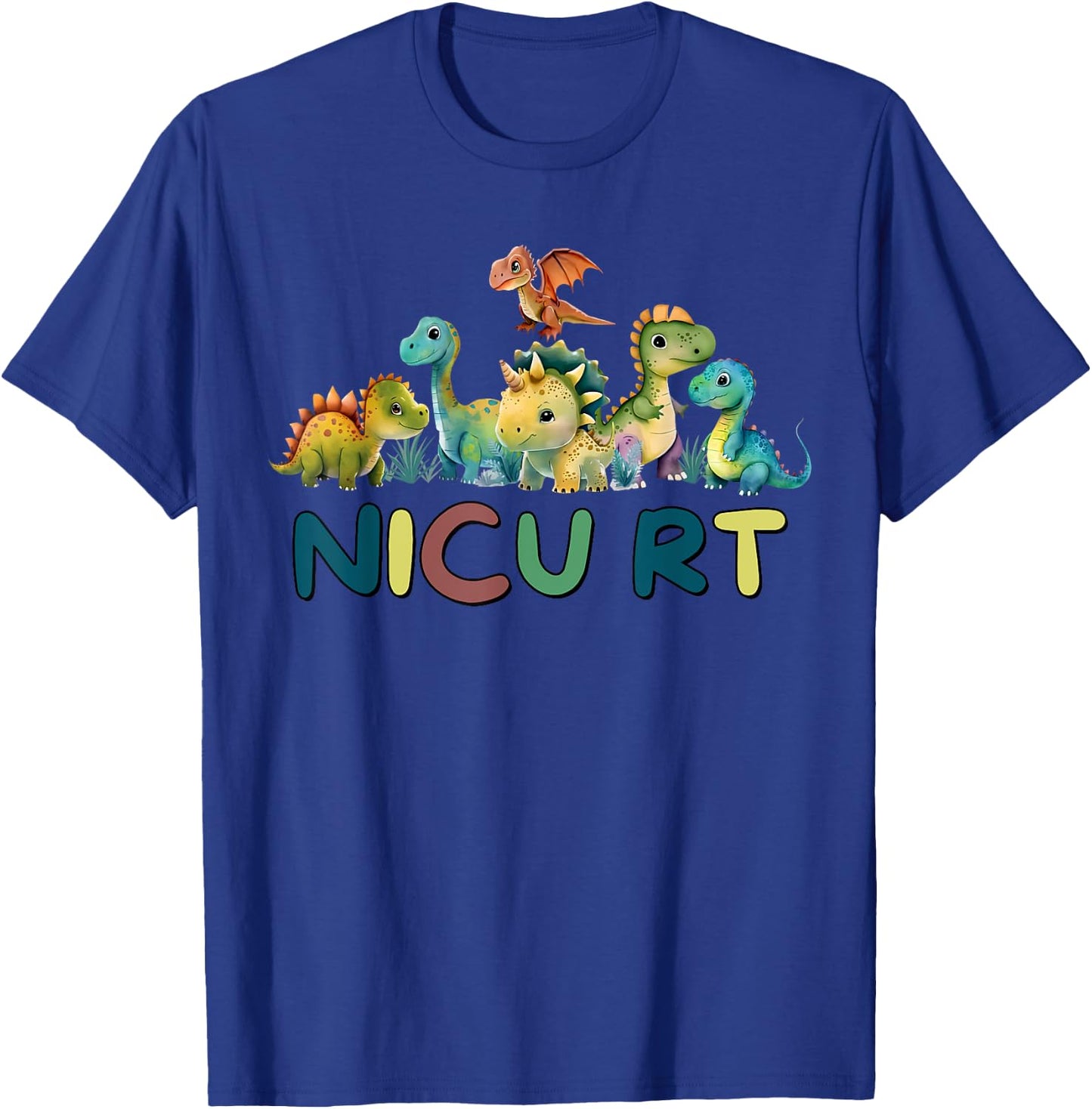Nicu RT Pediatric Respiratory Therapist Cute Dinosaur T-Shirt - T-Shirt | Royal