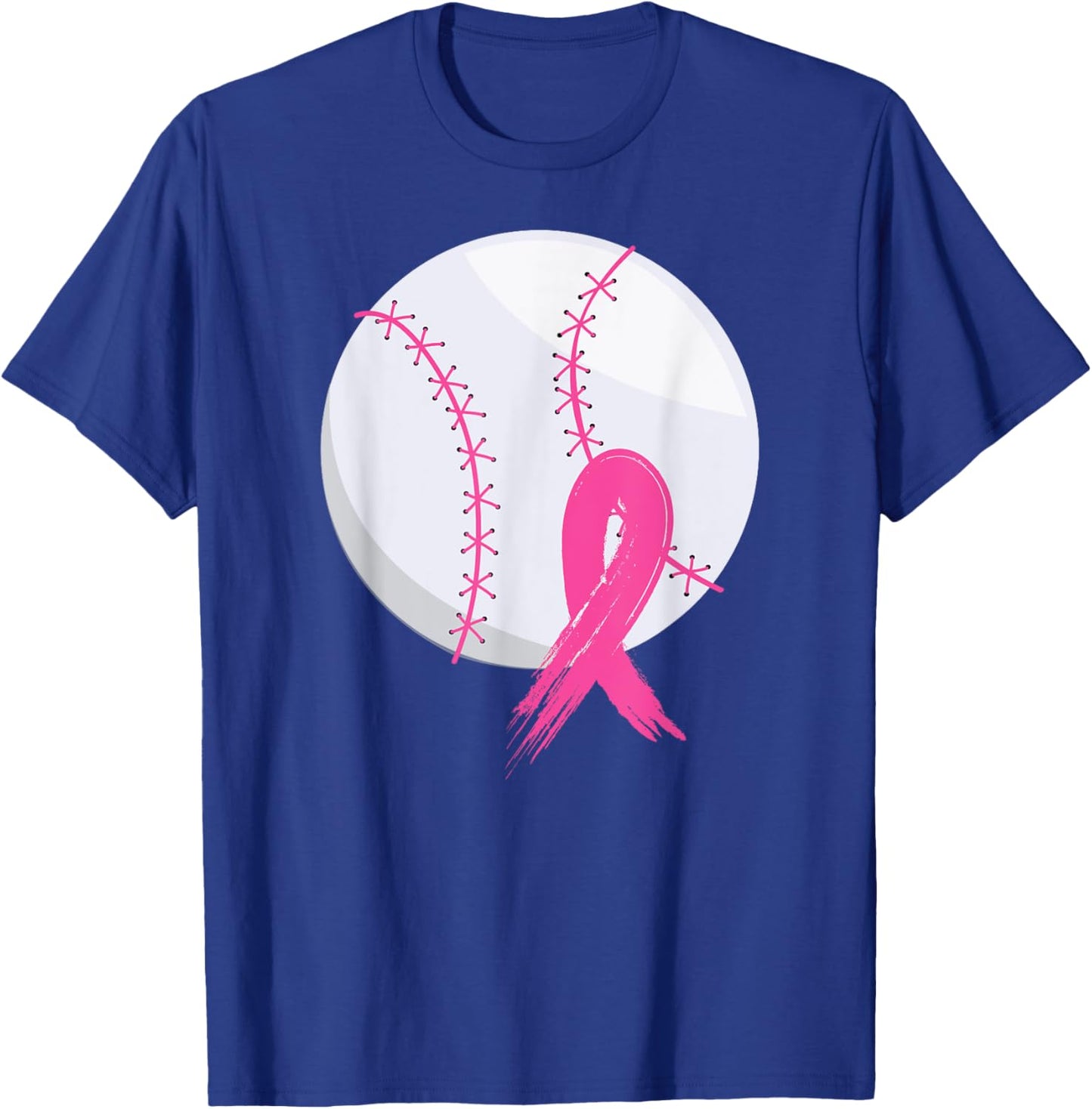 Breast Cancer Pink Ribbon Baseball Awareness Costume T-Shirt - T-Shirt | Royal