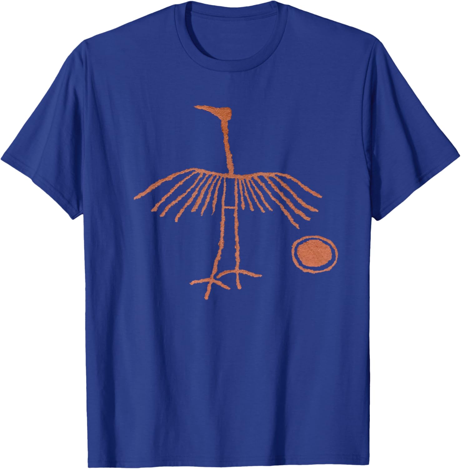 Crane Petroglyph. T-Shirt - T-Shirt | Royal
