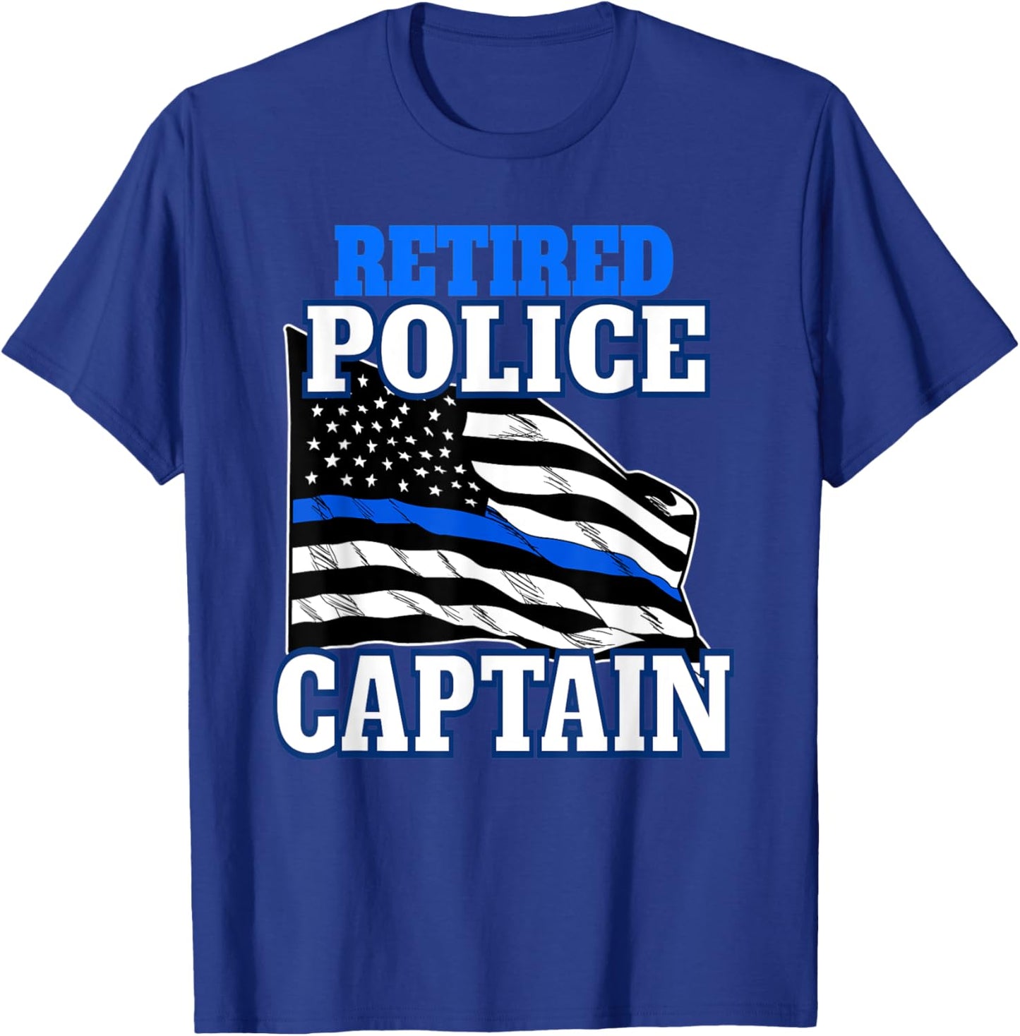 Retired Police Captain Police Officer Retirement T-Shirt - T-Shirt | Royal