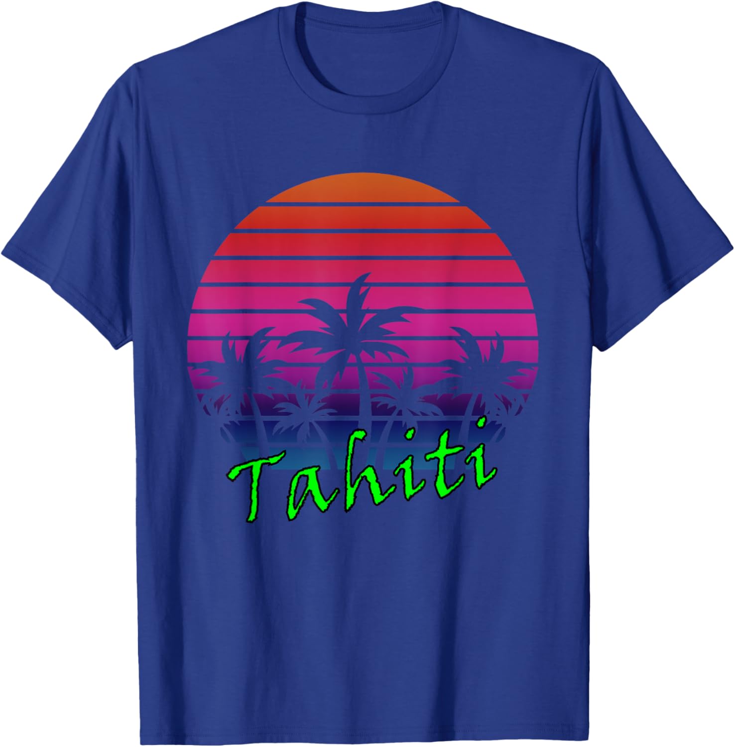 Tahiti Retro Vintage Sunset T-Shirt - T-Shirt | Royal