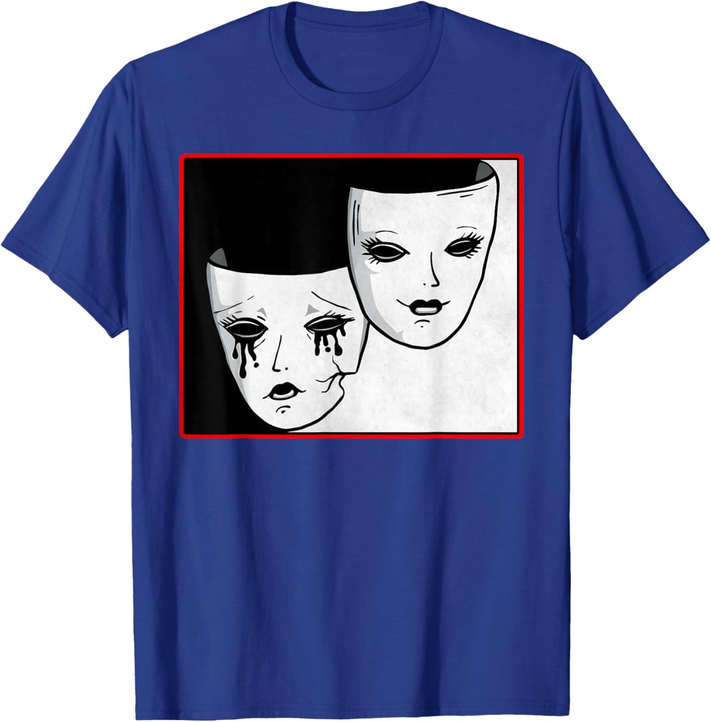 Theater Mask Soft Grunge Darma Comedy And Tragedy Goth T-Shirt - T-Shirt | Royal