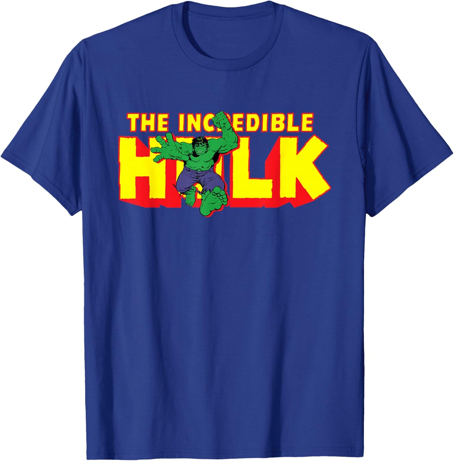 Marvel The Incredible Hulk Retro Comic Logo T-Shirt - T-Shirt | Royal